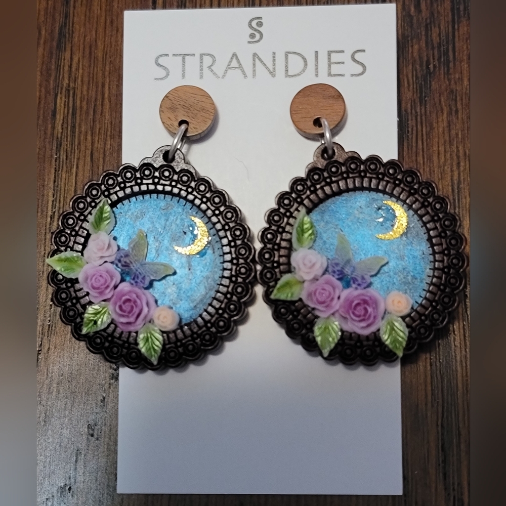 Round Wooden Earrings
